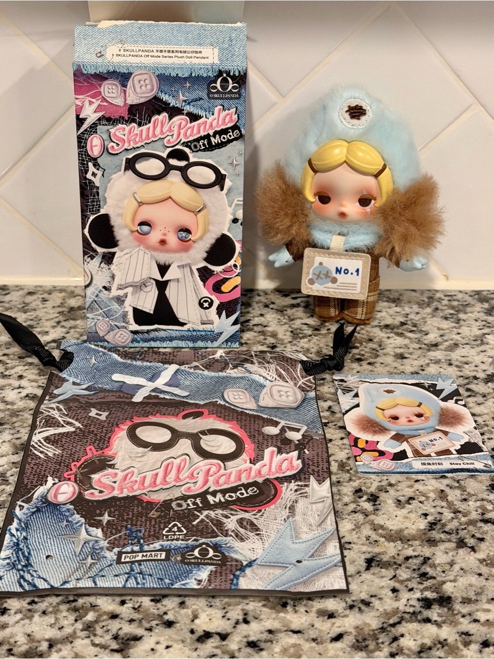 POP MART Skullpanda Off Mode Plush Pendant Blind Box-Stay Chill